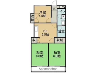 ハイホームズ七瀬【405号室】の間取り