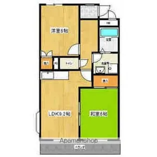 鈴の木ハイツB【2階】の間取り