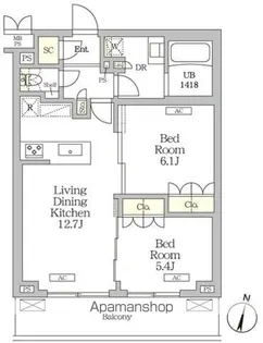 ミレーネ滝野川【4階】の間取り