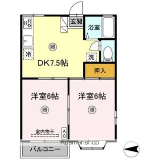 エステート笹谷B【2階】の間取り