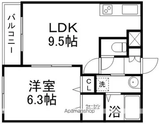 スカイハウス【3階】の間取り