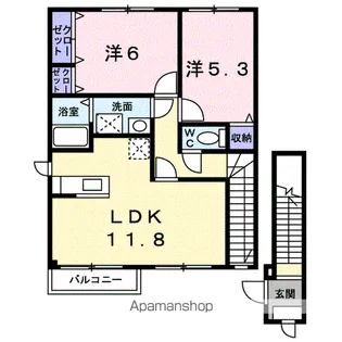 ホークフェザー10【2階】の間取り