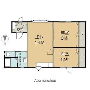 北海道帯広市西二十三条南4丁目【テラスハウス】の間取り