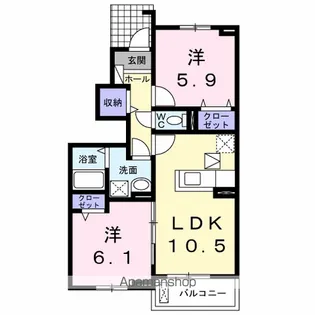 エトワール沖洲B【1階】の間取り