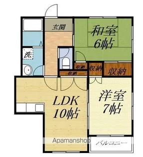 尾野スカイハイツ3【2階】の間取り