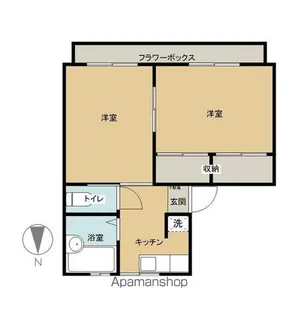 いずみハイツ我妻【102号室】の間取り