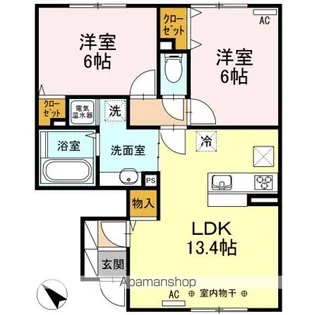 カーサ フェリーチェ【1階】の間取り