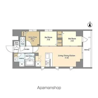 グランエール森下WEST【4階】の間取り
