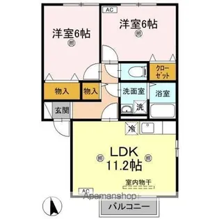 ユイマールガーデンⅡ【2階】の間取り