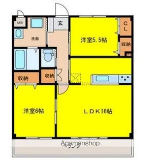 STELLA梅森坂【1階】の間取り