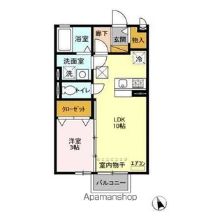 エクレール・コート ⅠⅡⅢ【II105号室】の間取り
