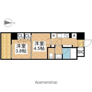 ザ・パークハビオ名古屋松原【1102号室】の間取り