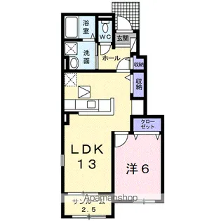 ブリッサ・そよ風【1階】の間取り