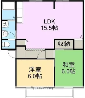 アビタシオン高見Ⅱ【2階】の間取り