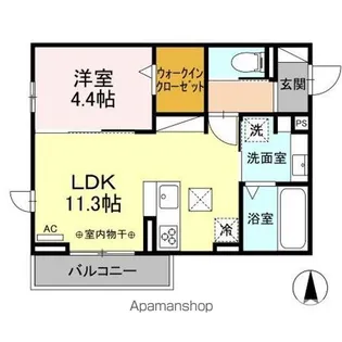 DーROOM茜部中島 A棟【1階】の間取り