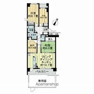 サーパス吹上【101号室】の間取り