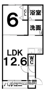 1LDKの間取り画像
