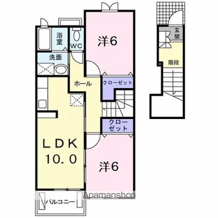 ニューカムリーB【2階】の間取り