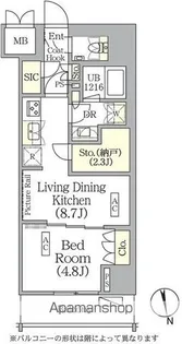 ザ・パークハビオ神楽坂レジデンスSOUTH【2階】の間取り