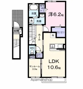 レグラ・デ・オロⅡ【2階】の間取り