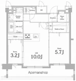 エンクレスト天神LINK【1307号室】の間取り