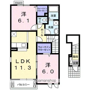 アンジュA【201号室】の間取り