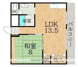 あやめ池ハイツA棟【1階】の間取り