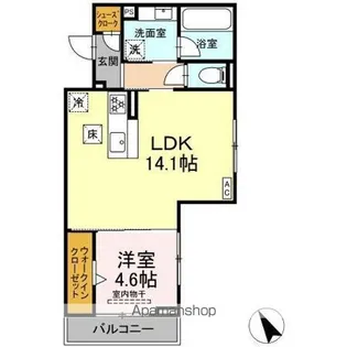 アムール・シェモア【1階】の間取り