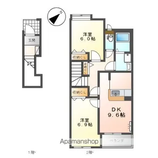 HILLS ARO.【2階】の間取り