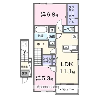 メゾン・ルリアン【2階】の間取り
