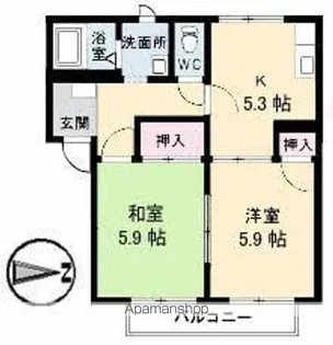 フレグランスA・S D棟【2階】の間取り