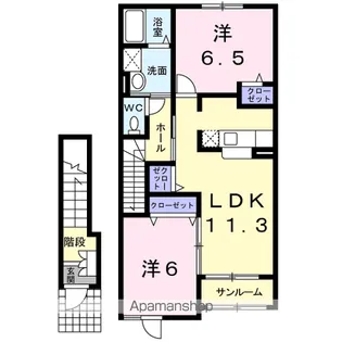 パインリーフ城東【2階】の間取り
