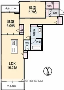 べレオガーデンズ弥右衛門【1階】の間取り