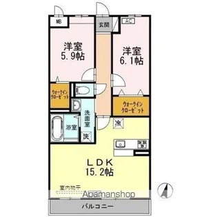 ウィステリア Ⅱ【2階】の間取り