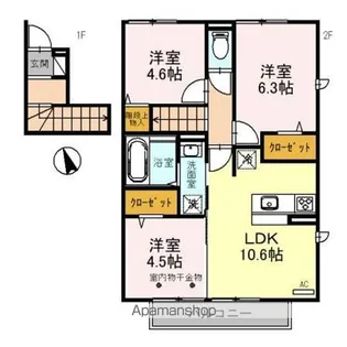 TーROOM【2階】の間取り