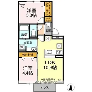 メゾンドール【1階】の間取り