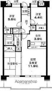 とちのき通り北弐番館【4階】の間取り