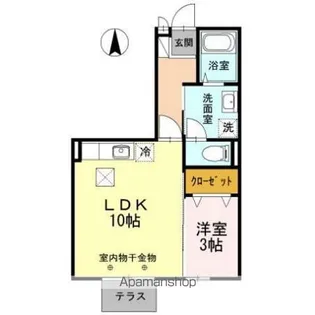 エクセレントヴィラ F棟【1階】の間取り