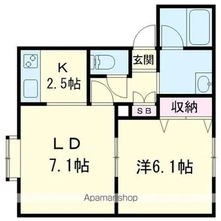 ハピネス三条【302号室】の間取り