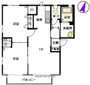 アルブルサンハイム サンハイム【2階】の間取り