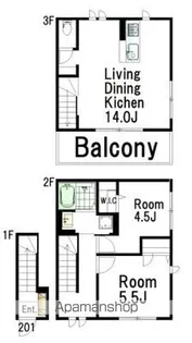 VILLA・SYMBIOSE三軒茶屋(ヴィラ・シンビオーズ)【2階】の間取り