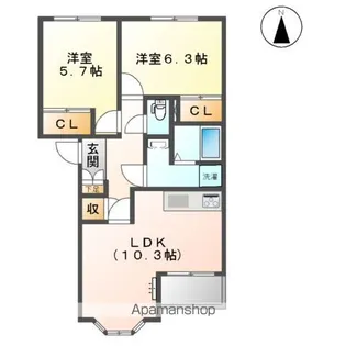 カーザ 浅野【2階】の間取り