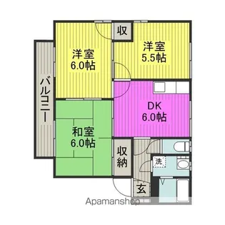 楠サンハイツB棟【203号室】の間取り