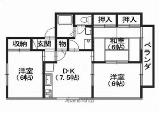オークスB棟【1階】の間取り