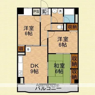 ピジョン田園【6階】の間取り