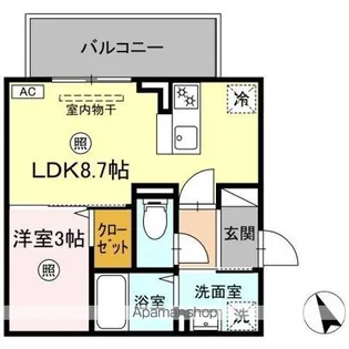 BRILLIA TWIN STAGE(ブリリア ツイン ステージ【3階】の間取り