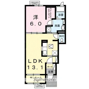 プリム・ヴェールⅢ【1階】の間取り