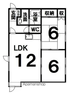 サンハイム春日Ⅱ【2-B号室】の間取り