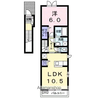 愛媛県新居浜市本郷1丁目【アパート】の間取り