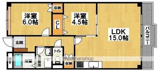リバージュ住吉【3階】の間取り